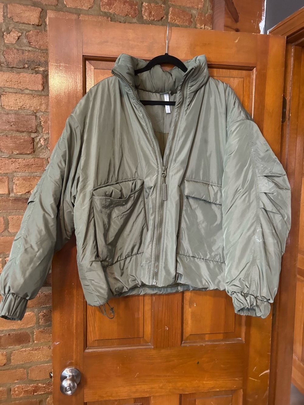 Fabletics Olive Green Quilted Puffer Jacket